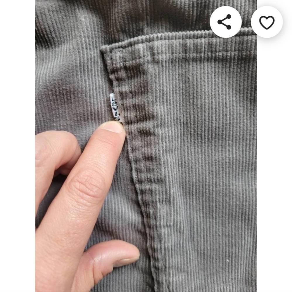 Levi's Gray Corduroy Jeans Pants - Picture 4 of 4